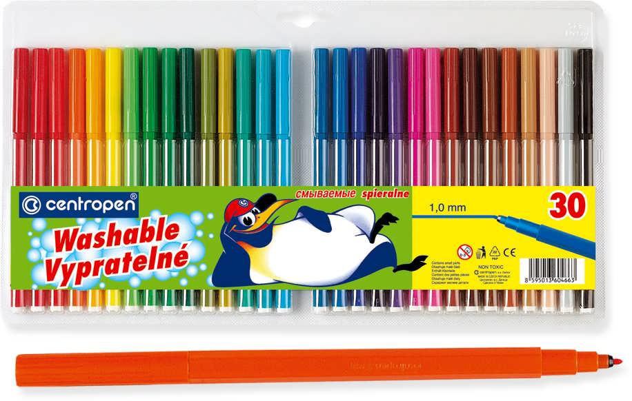 Фломастери Centropen Пінгвіни/Слон 30 кол