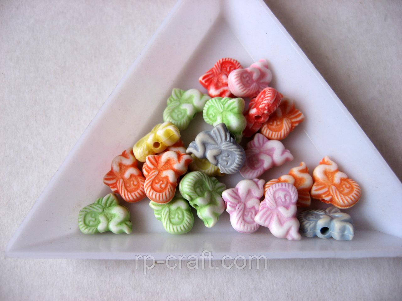 Бусіна пластикова, ангел, мікс, 8х10 мм, фото 1