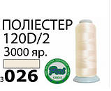 Нитки для машинної вишивки 120D/2, 3000 ярдів №3026, фото 2
