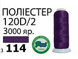 Нитки для машинної вишивки 120D/2, 3000 ярдів №3114 поліестер, фото 2