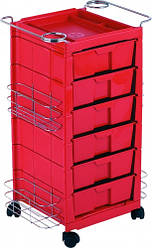 Перукарня Візок для перукаря TAXI ІТАЛІЯ візки-помічники перукарські червоного кольору