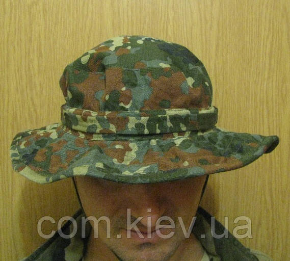 Цупкий капелюх / панама літня камуфльована із широкими полями "Flecktarn" бавовна