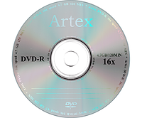 Диск Artex DVD-R 4,7 GB 16x, Bulk/50, серебристый (CMC Magnetics)