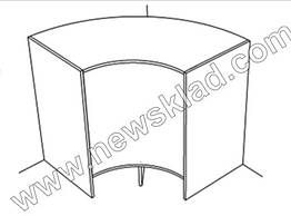 Торговий прилавок глухий із ламінованого ДСП без цоколя, РВ