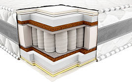 Ортопедичний матрац 3Д Престиж Кокос XXL (Pocket Spring) 80х190