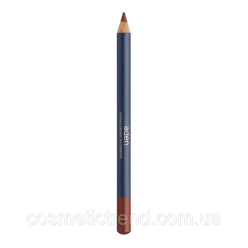 Олівець для губ водостійкий дерев'яний Lipliner Beech N33 (натуральний рожевий) Aden Cosmetics