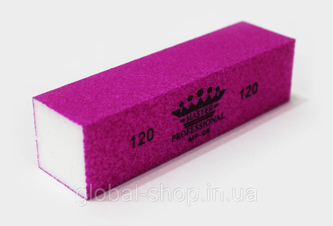 Бафик для нігтів Master Professional,баф для нігтів, 120/120 Grit, різні кольори