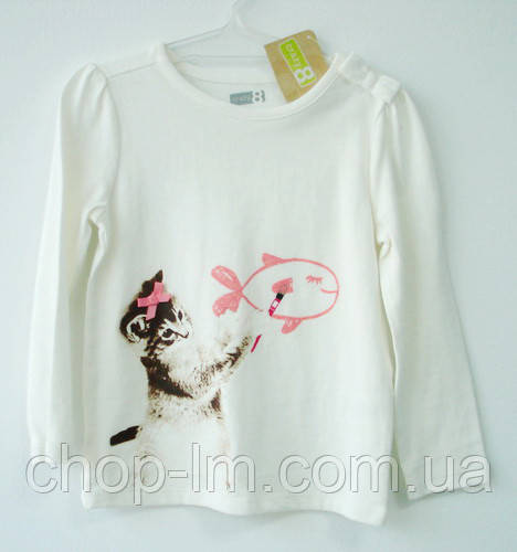 Батник (водолазка) для девочки Crazy8 "Котик" 18-24 мес, 2 г (батнік, водолазка, гольф) 