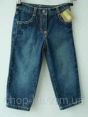 Джинси Crazy8 для дівчинки "Квіти" (синє) 18-24 місяці