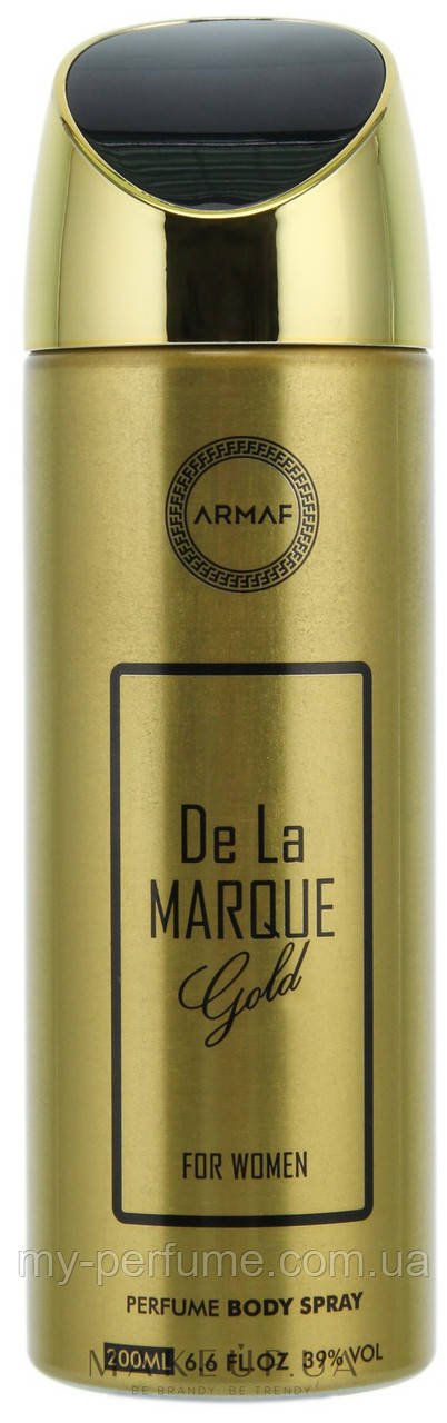 Женский парфюмированный дезодорант Armaf DE LA MARQUE GOLD 200 ml - фото 1 - id-p642445752