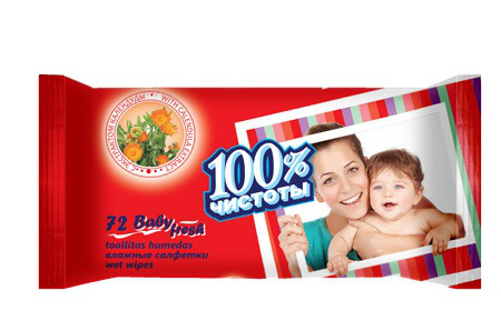 Волога серветка 72шт "100% "Без запаху (1 пач.)