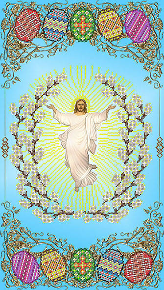 Заготовка для вишивки рушник великодній, 34х58 см, ГАБАРДИН