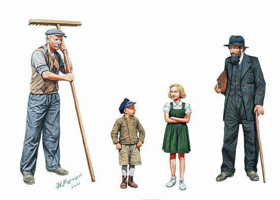Фігурки людей західного регіону, часів Другої Світової війни. 1/35 MASTER BOX 3567, фото 2