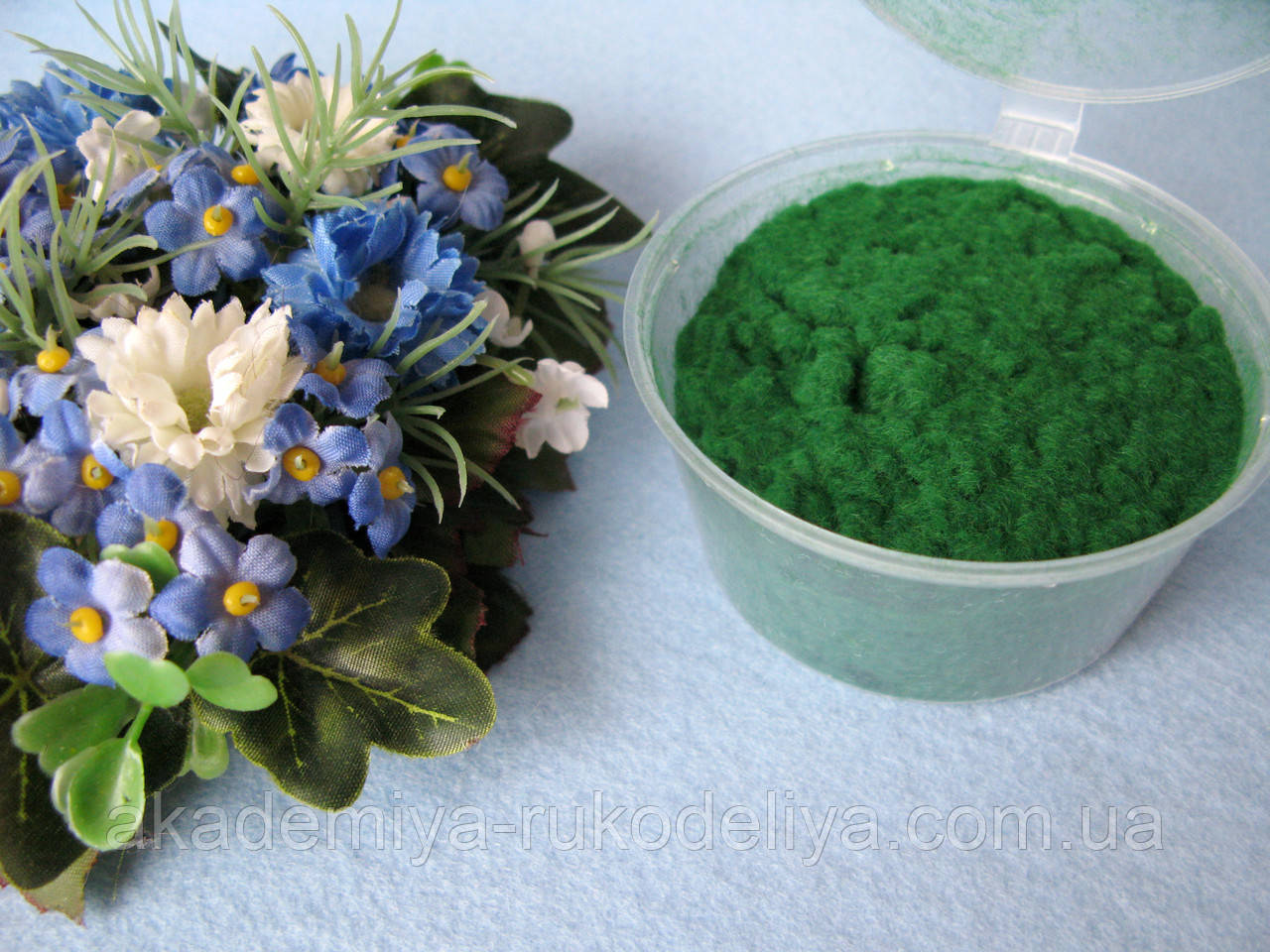 Флок пудра велика. Колір зелений. р-р 1 мм. Об'єм 80 мл, фото 1