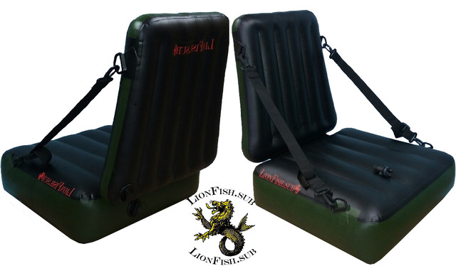 Крісло LionFish.sub Надувне Сидіння в Човен або Байдарку з Регулюванням Нахилу Спинки, Універсальне з ПВХ
