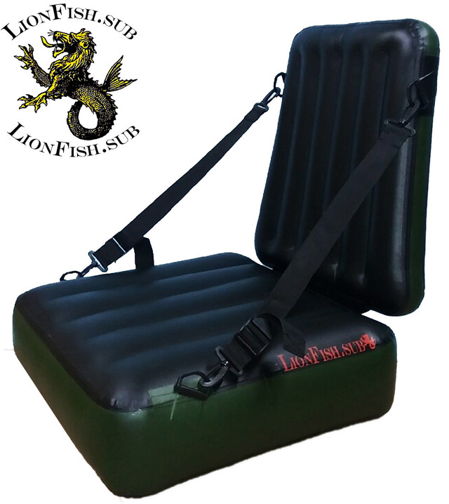 Крісло LionFish.sub Надувне Сидіння в Човен або Байдарку з Регулюванням Нахилу Спинки, Універсальне з ПВХ