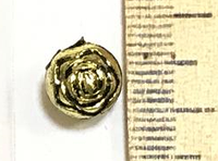 Бусина ABS Пластик, Роза, цвет: Античное золото, 8 мм диаметр, 1.8 мм