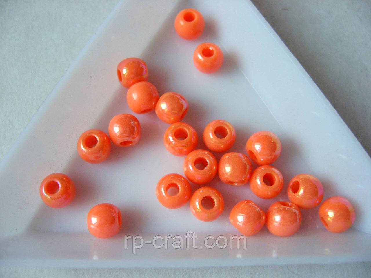 Бусина пластикова, куля, 6 мм, фото 1