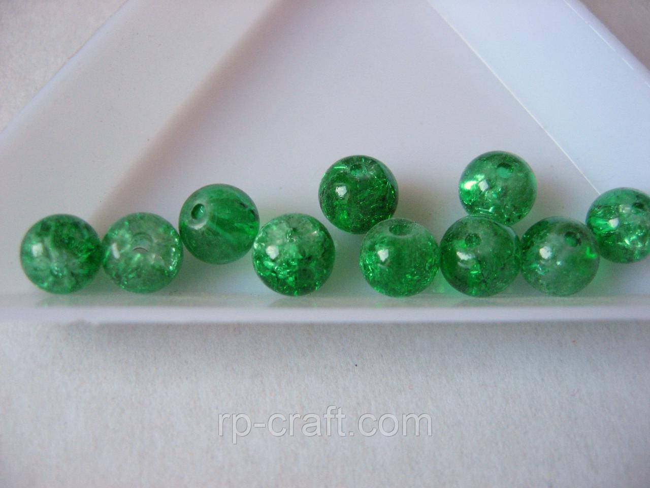 Бусина акрилова, куля, "бите скло",6 мм, фото 1