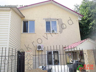 Устройство фасада металлическим Blocke House цвет ольха.