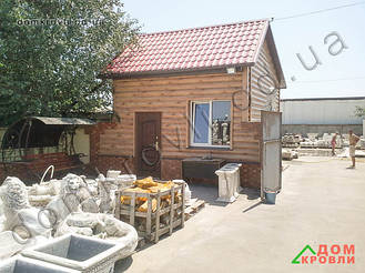 Устройство фасада металлическим Blocke House цвет ольха.