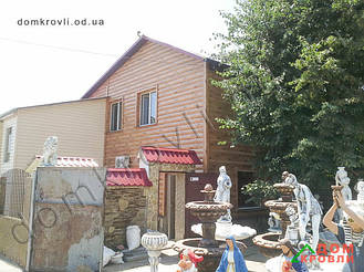 Устройство фасада металлическим Blocke House цвет ольха.