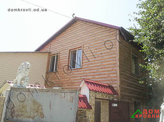 Устройство фасада металлическим Blocke House цвет ольха.