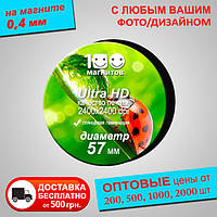 Магнітики на замовлення. Діаметр 57 мм