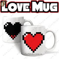 Чашка Love Mug чем горячее вода тем ярче сердце