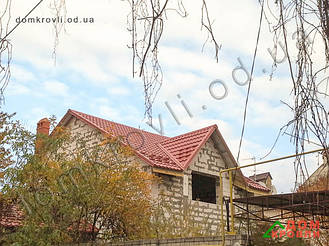 Монтаж модульной металлочерепицы Финера,