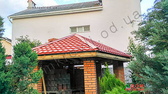 Монтаж модульной металлочерепицы Финера,