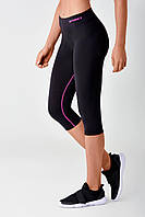 Леггинсы женские 3/4 бриджи для фитнеса спорта SPAIO Fitness W01 (женское термобелье, штаны, лосины тайтсы) S, черный