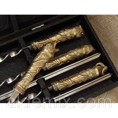 Шампура подарункові "На привалі" в кейсі 6 штук, фото 1