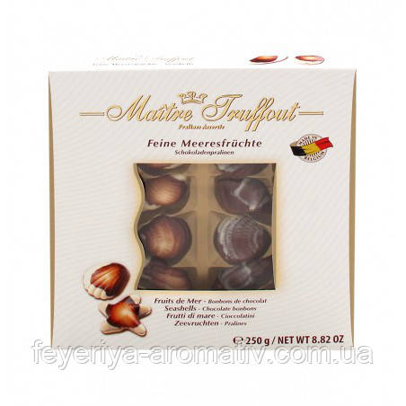 Шоколадні цукерки Maitre Truffout Feine Meeresfrüchte в білій коробці 250g (Австрія)