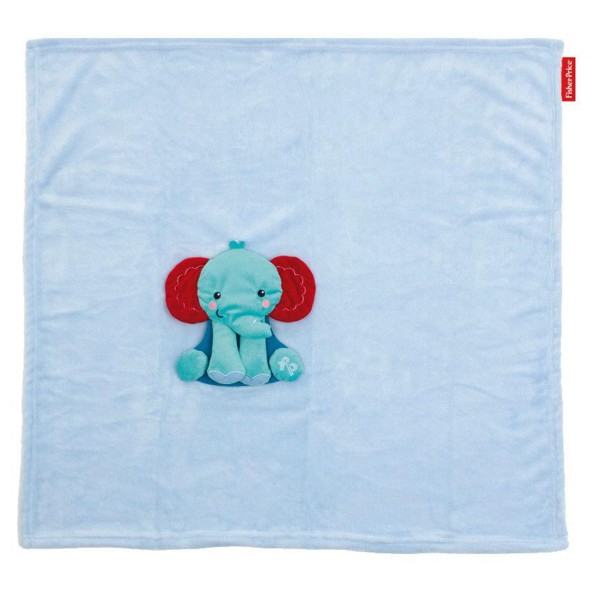 Дитячий домашній текстиль плед з іграшкою Слоненя Fisher-Price /Фішер core (р. 80х80 см) ТМ ARDITEX FP10042