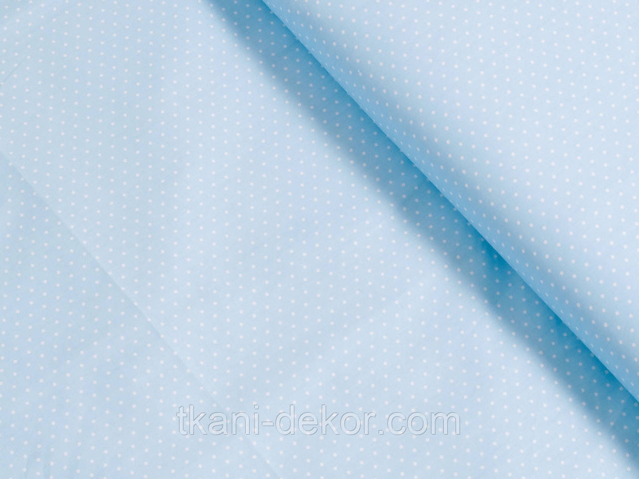 Сатин (бавовняна тканина) цятки на блакитному