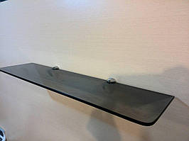 Полиця 6 мм скляна графіт 100х12 см