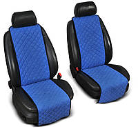 Накидки на сидіння "Еко-замша" вузькі (1+1) без лого, колір синій