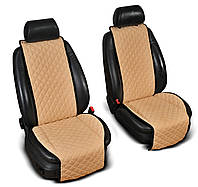 Накидки на сидіння "Еко-замша" широкі (1+1) без лого, колір бежевий