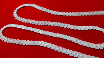 Тасьма паєтки (6 мм) біла