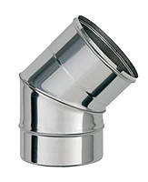Коліно димоходу фіксоване 45 неіржавка Версія Люкс D-220 мм товщина 0,8 мм