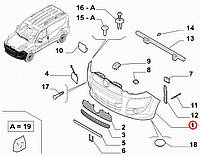 Бампер передний Doblo 2009-2015 без отверстия под противотуманную фару , Арт. FIA07D020, 735497854, 735512752,