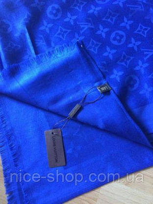 Палантин Louis Vuitton синій електрик, фото 3