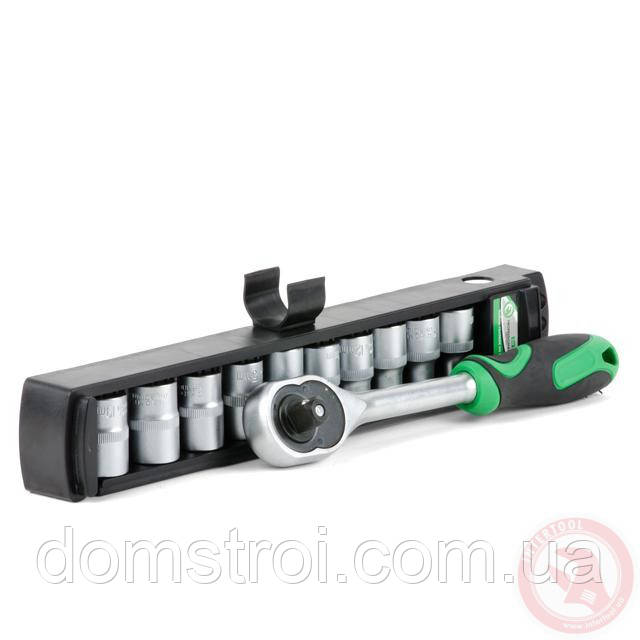 Набір головок 10 шт 1/4" з тріскачкою INTERTOOL ET-6008