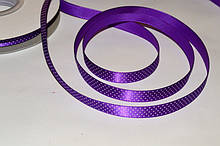 Атласна стрічка горох - Америка кол.Purple