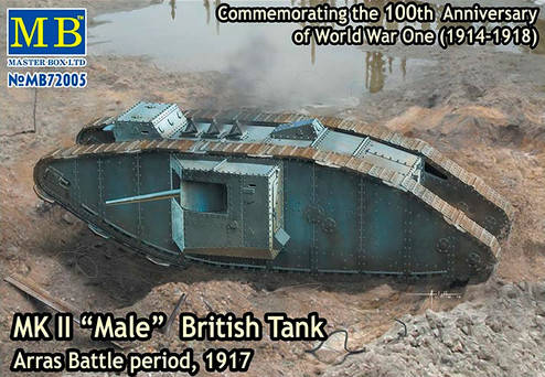 Британський танк MK II "Male" British Tank, Arras Battle period, 1917. 1/72 MASTER BOX 72005, фото 1