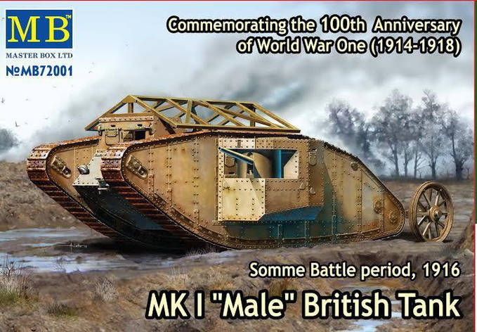 Британський танк Mk I "Male" 1/72 MASTER BOX 72001, фото 1