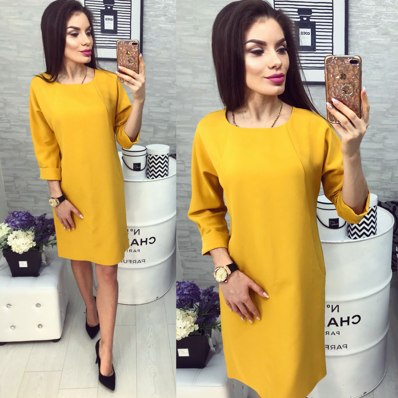 Сукня жіноча, модель 772 , гірчичного кольору