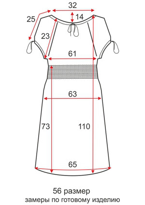 Літнє плаття на гумці - короткий рукав - 56 розмір - креслення
