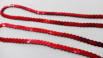 Тасьма паєтки (6 мм) червона